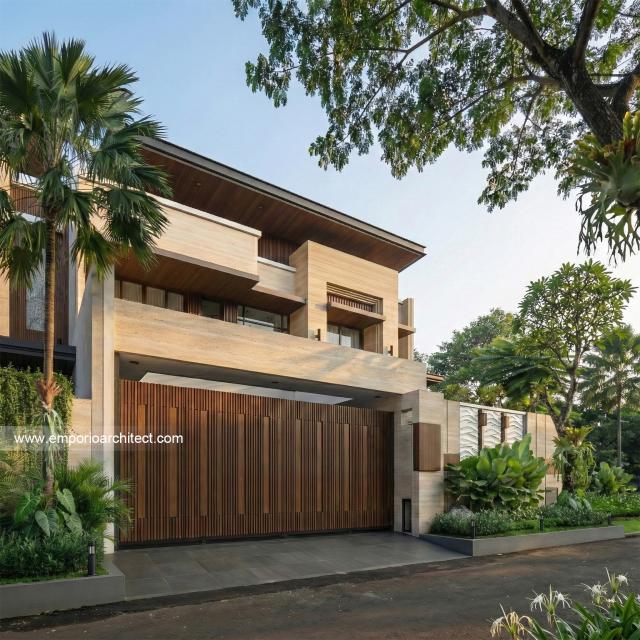 Desain Tampak Depan 3 Rumah Modern 2 Lantai Bapak JHN di Surabaya