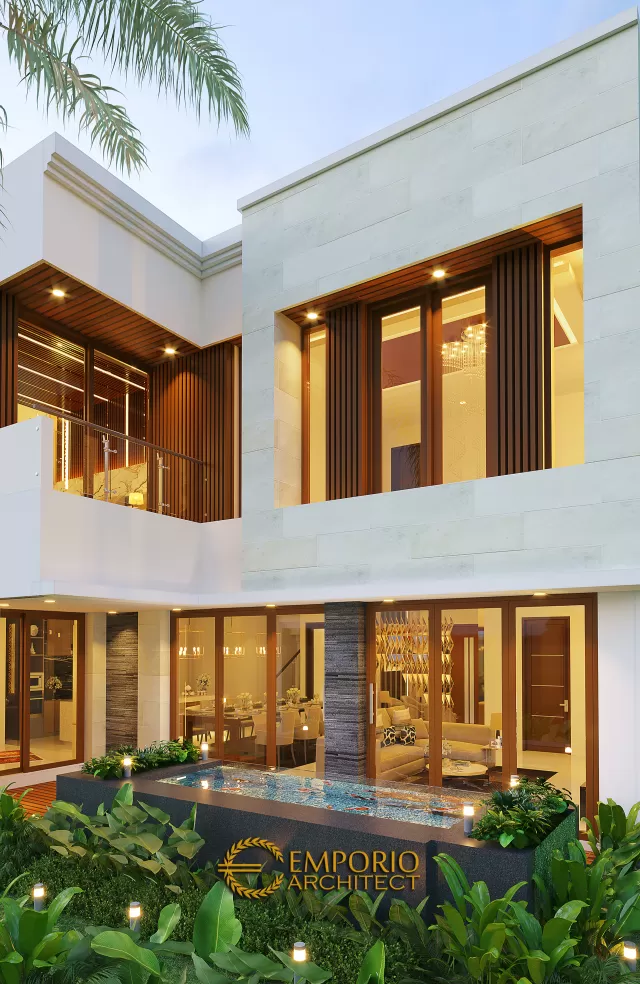 Desain Tampak Belakang Rumah Modern 2 Lantai Ibu Nana di Karawang, Jawa Barat