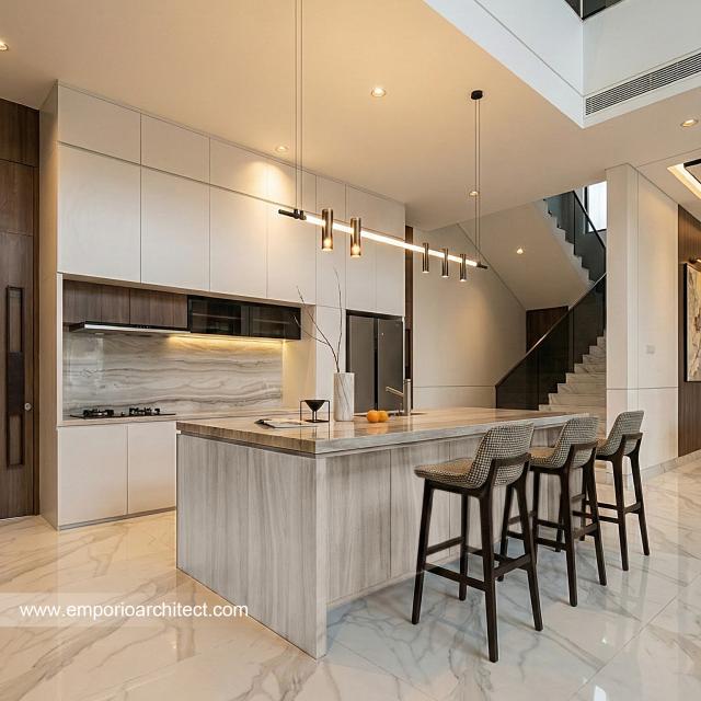 Desain Dapur Rumah Modern 2 Lantai Ibu MT di Jambi