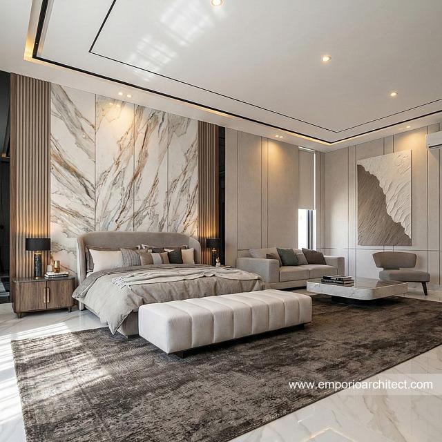 Desain Kamar Tidur Rumah Modern 2 Lantai Ibu MT di Jambi