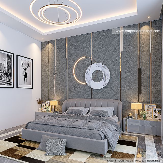 Desain Kamar Tidur Tamu 1 Rumah Modern 2 Lantai Bapak DKS di Jakarta Utara