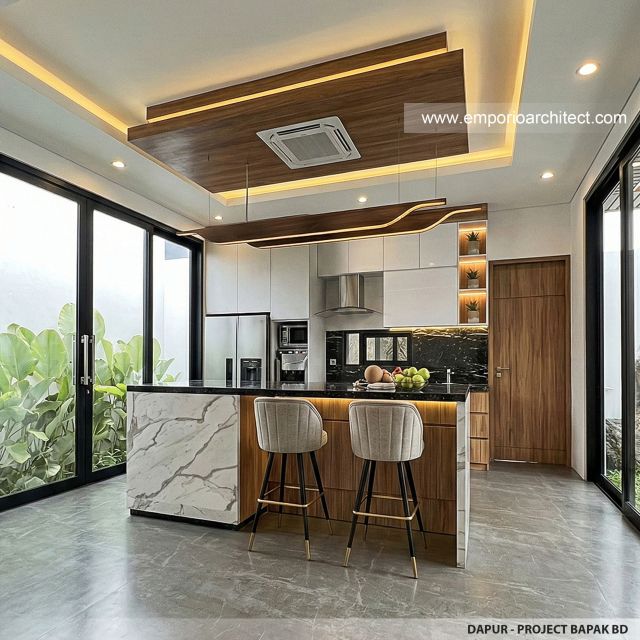 Desain Dapur Rumah Modern 2 Lantai Bapak BD di BSD, Tangerang Selatan