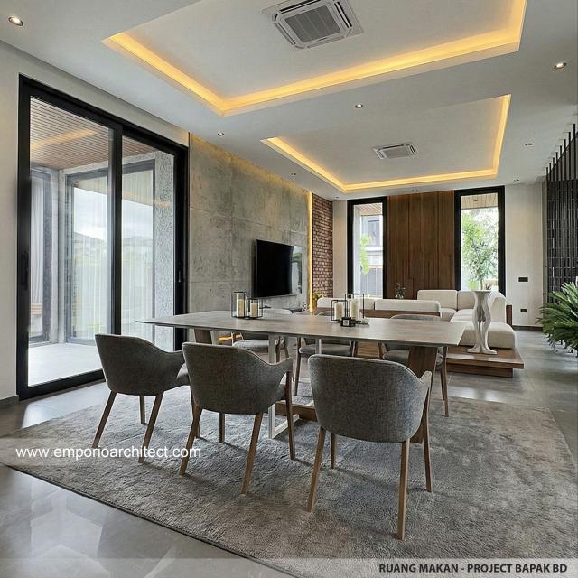 Desain Ruang Makan Rumah Modern 2 Lantai Bapak BD di BSD, Tangerang Selatan