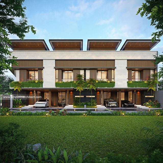Desain Tampak Depan Rumah Modern 2 Lantai Ibu ELS di Bogor