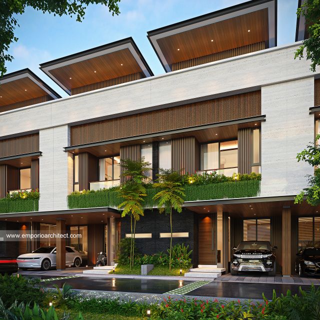 Desain Tampak Depan 2 Rumah Modern 2 Lantai Ibu ELS di Bogor