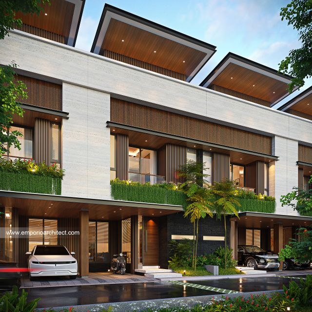 Desain Tampak Depan 3 Rumah Modern 2 Lantai Ibu ELS di Bogor