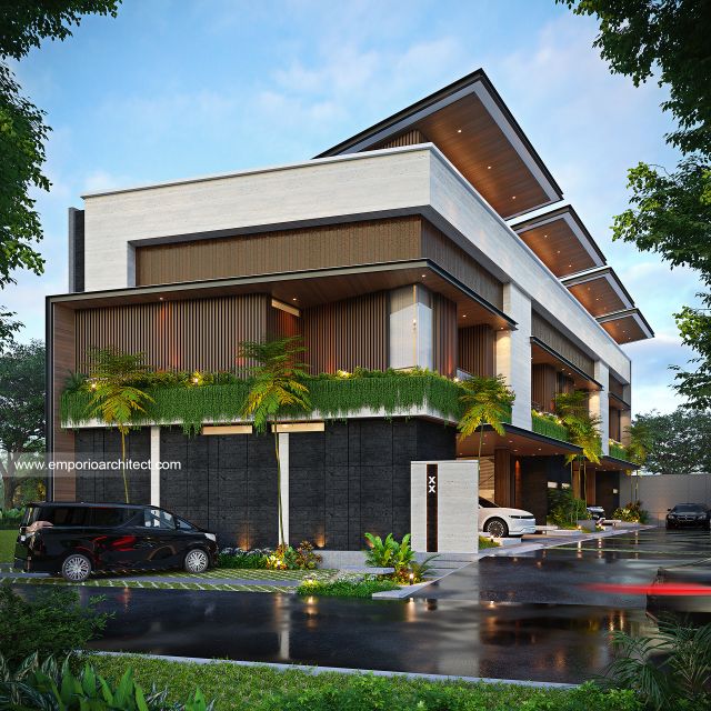 Desain Tampak Hook Rumah Modern 2 Lantai Ibu ELS di Bogor