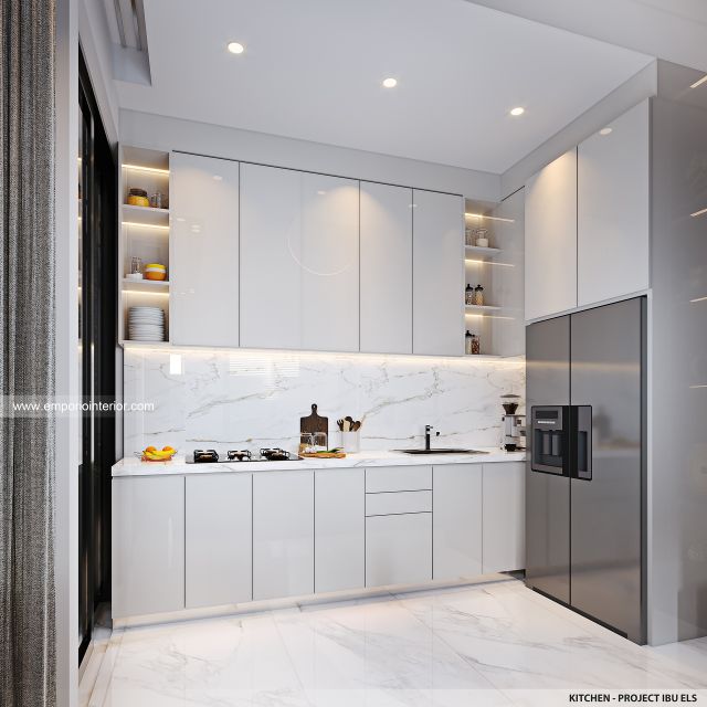 Desain Dapur Rumah Modern 2 Lantai Ibu ELS di Bogor