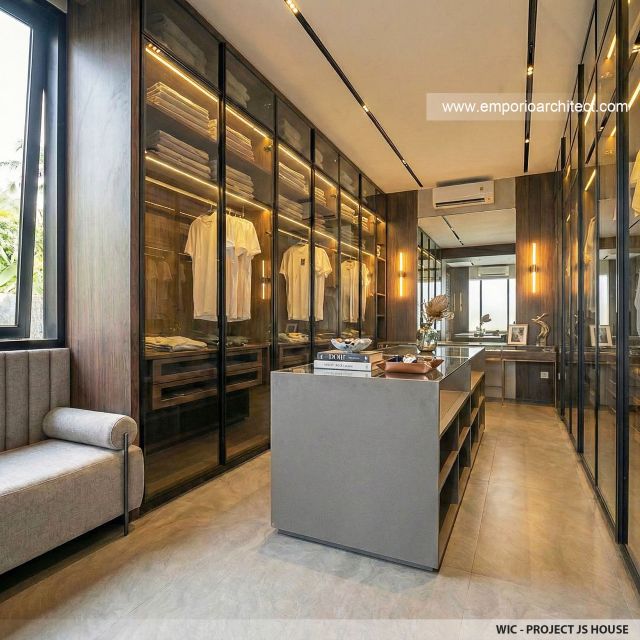 Desain WIC Bangunan Utama JS House Modern 2 Lantai di Denpasar, Bali