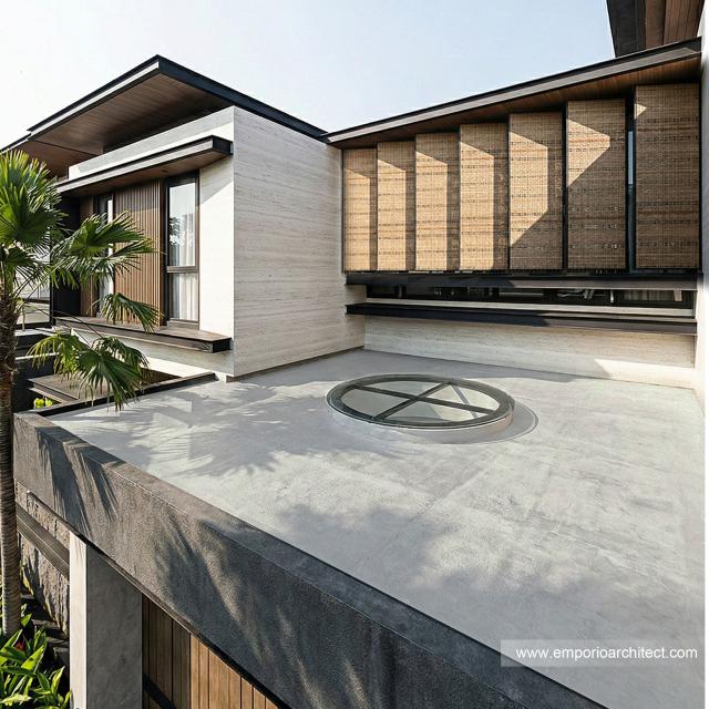 Desain Tampak Detail Depan 6 Bangunan Utama JS House Modern 2 Lantai di Denpasar, Bali