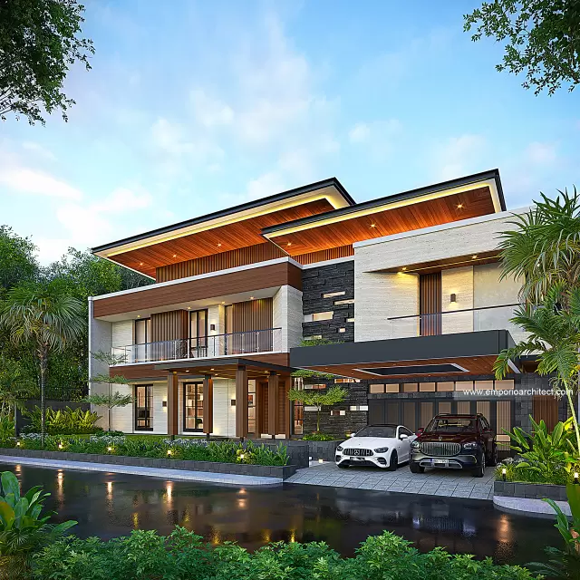 Video Desain Rumah Modern 2 Lantai Ibu FLC 1454 di  Surabaya