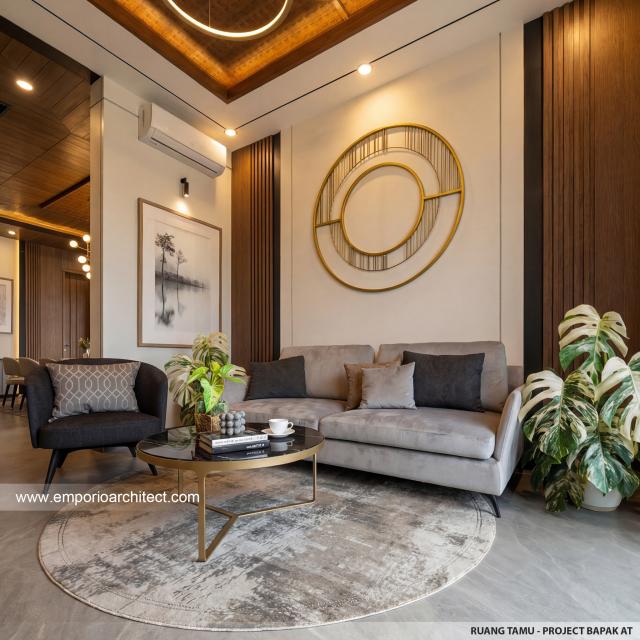 Desain Ruang Tamu Rumah Modern 2 Lantai Bapak AT di Tangerang