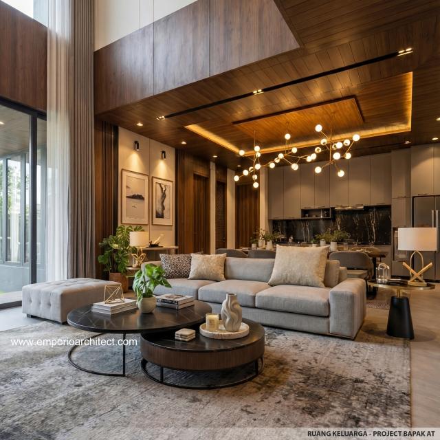 Desain Ruang Keluarga Rumah Modern 2 Lantai Bapak AT di Tangerang