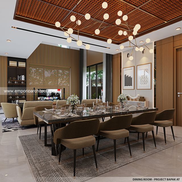 Desain Ruang Makan Rumah Modern 2 Lantai Bapak AT di Tangerang