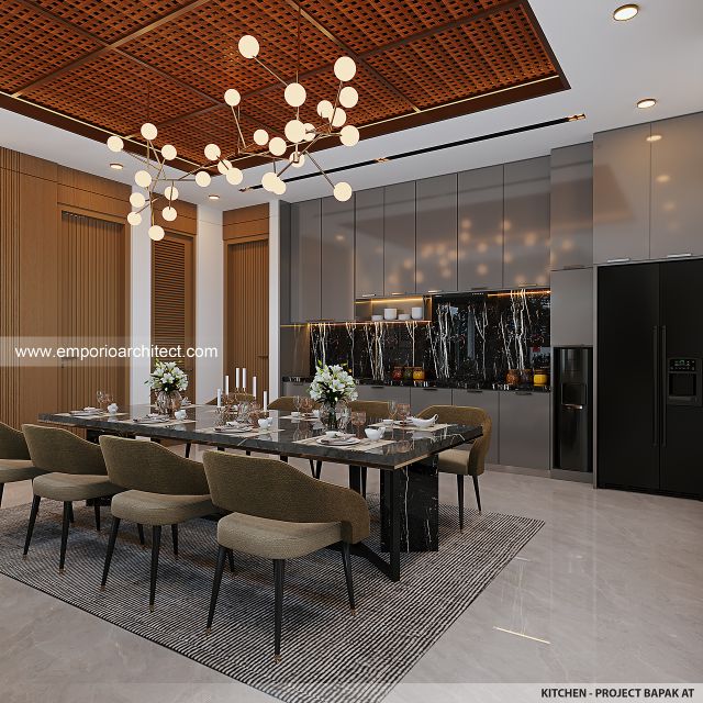 Desain Dapur Rumah Modern 2 Lantai Bapak AT di Tangerang