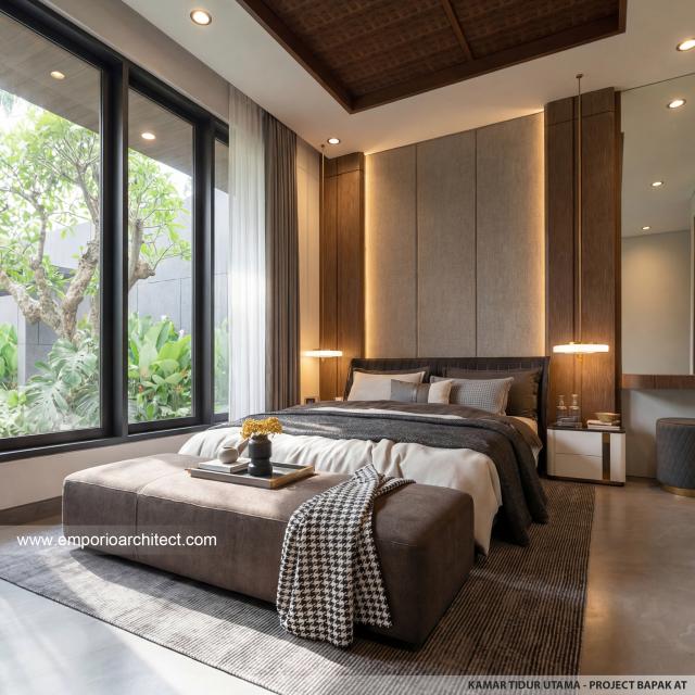 Desain Kamar Tidur Utama Rumah Modern 2 Lantai Bapak AT di Tangerang