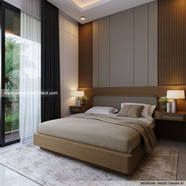 Desain Kamar Tidur Rumah Modern 2 Lantai Bapak AT di Tangerang