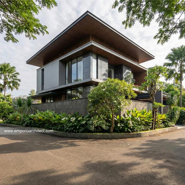 Desain Tampak Hook Rumah Modern 2 Lantai Bapak AT di Tangerang
