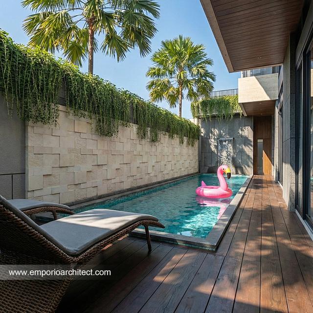 Desain Tampak Detail Samping Rumah Modern 2 Lantai Ibu DSY di Cilandak, Jakarta Selatan