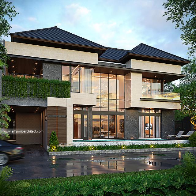 Desain Tampak Samping Rumah Modern 2 Lantai Ibu DSY di Cilandak, Jakarta Selatan
