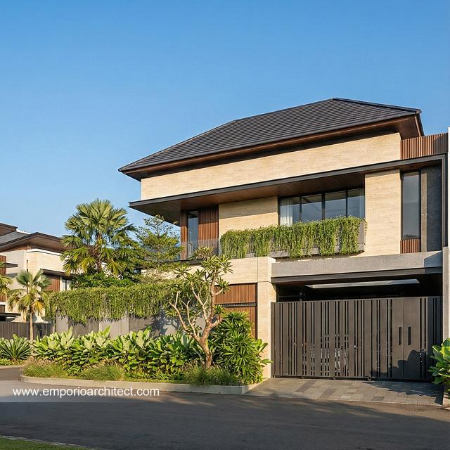 Desain Tampak Depan 3 Rumah Modern 2 Lantai Ibu DSY di Cilandak, Jakarta Selatan