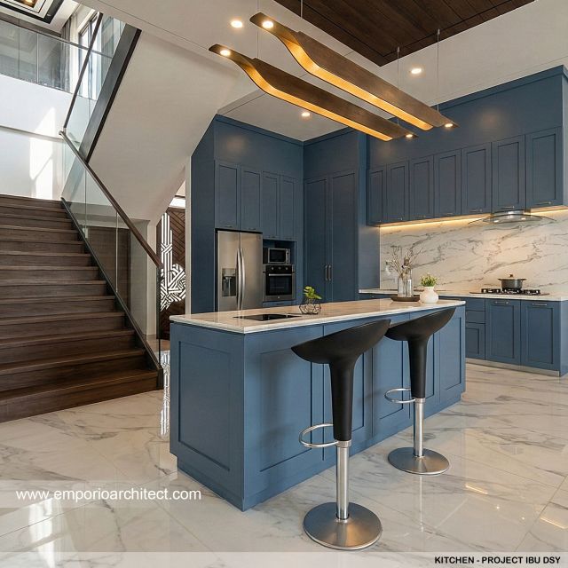 Desain Dapur Rumah Modern 2 Lantai Ibu DSY di Cilandak, Jakarta Selatan