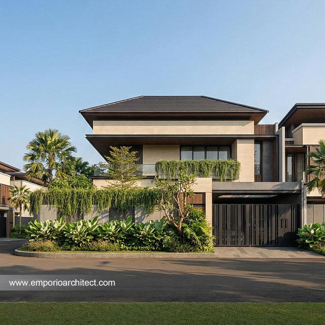 Desain Tampak Depan Rumah Modern 2 Lantai Ibu DSY di Cilandak, Jakarta Selatan