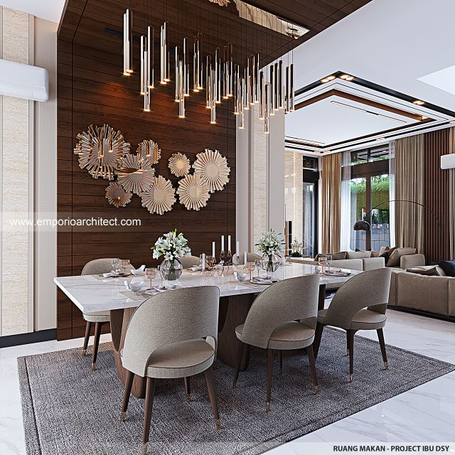 Desain Ruang Makan Rumah Modern 2 Lantai Ibu DSY di Cilandak, Jakarta Selatan