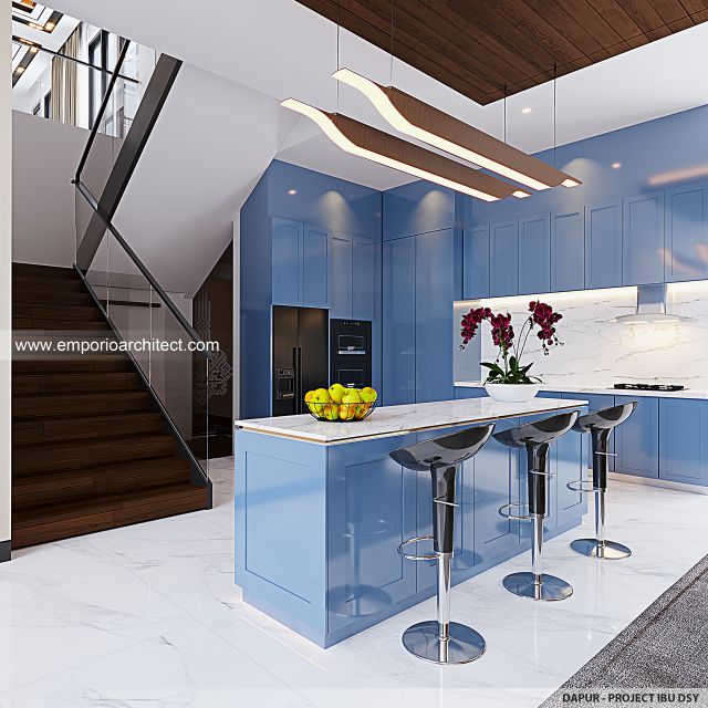 Desain Dapur Rumah Modern 2 Lantai Ibu DSY di Cilandak, Jakarta Selatan