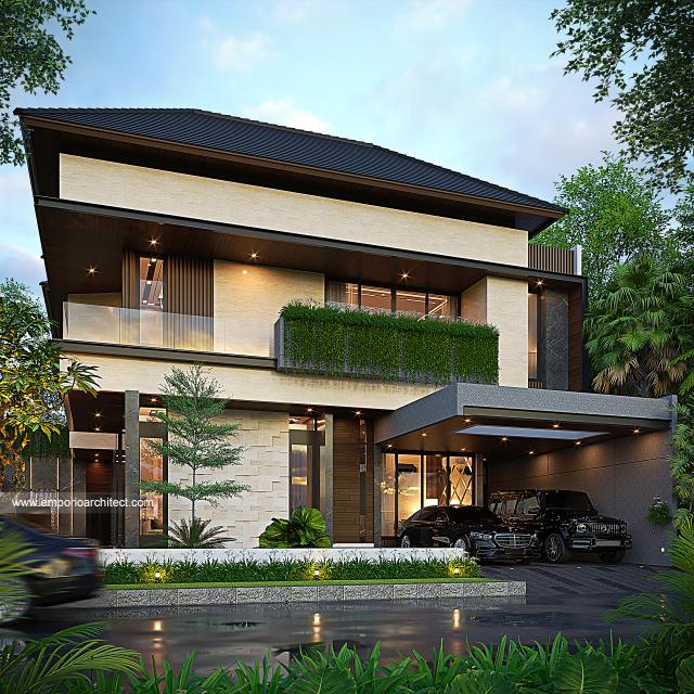 Desain Tampak Depan 3 Rumah Modern 2 Lantai Ibu DSY di Cilandak, Jakarta Selatan