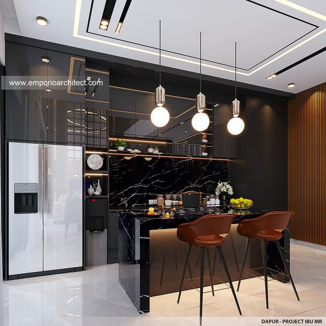 Desain Dapur Rumah Modern 2 Lantai Ibu MR di Semarang