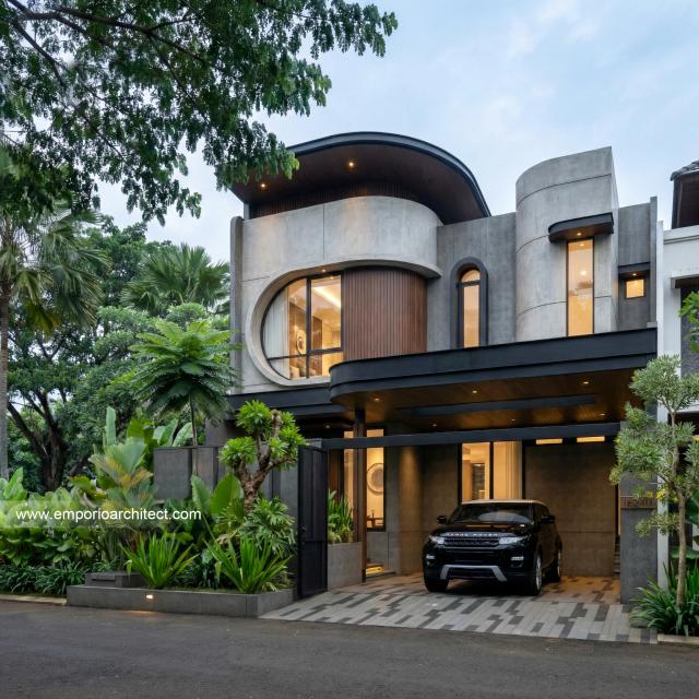 Desain Tampak Depan 2 Rumah Modern 2 Lantai Bapak DNL di Bekasi