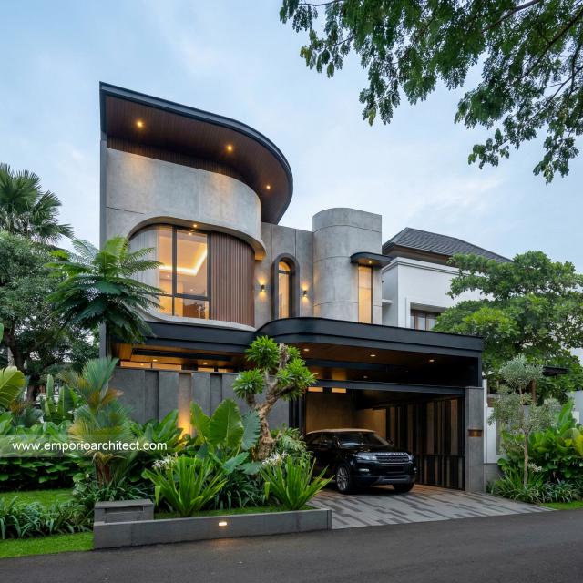 Desain Tampak Depan 4 Rumah Modern 2 Lantai Bapak DNL di Bekasi
