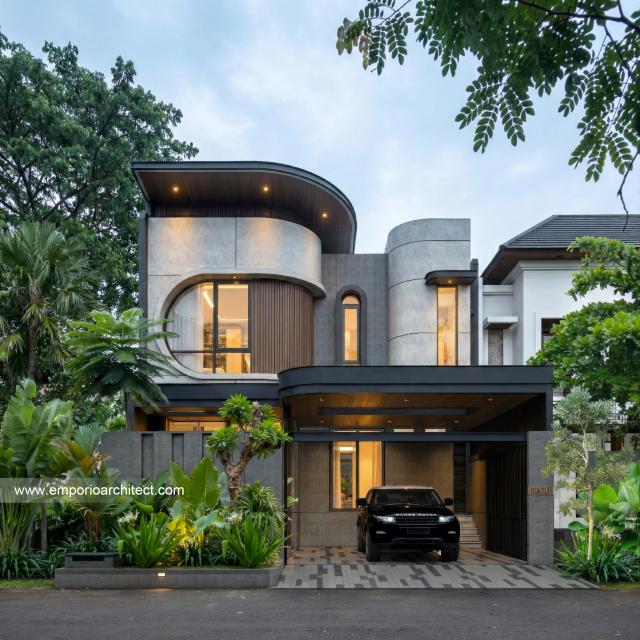 Desain Tampak Depan 3 Rumah Modern 2 Lantai Bapak DNL di Bekasi