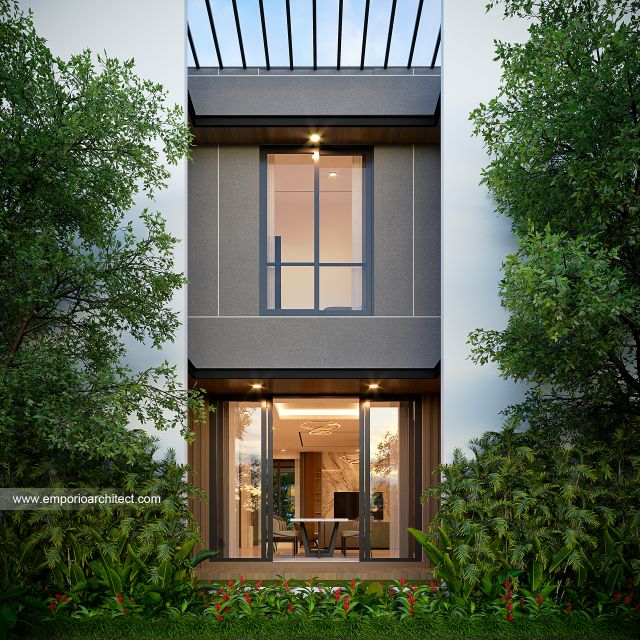 Desain Tampak Belakang Rumah Modern 2 Lantai Bapak DNL di Bekasi