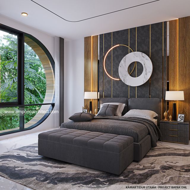 Desain Kamar Tidur Utama Rumah Modern 2 Lantai Bapak DNL di Bekasi
