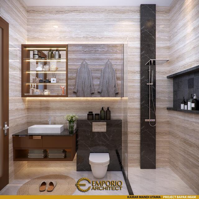 Desain Kamar Mandi Utama Rumah Modern 2 Lantai Bapak Imam di Bandung, Jawa Barat