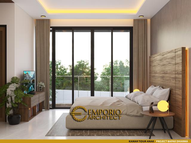 Desain Kamar Tidur Anak 2 Rumah Modern 2 Lantai Bapak Dharma di Bekasi, Jawa Barat