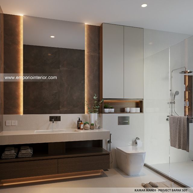 Desain Kamar Mandi Rumah Modern 2 Lantai Bapak SDT di Solo