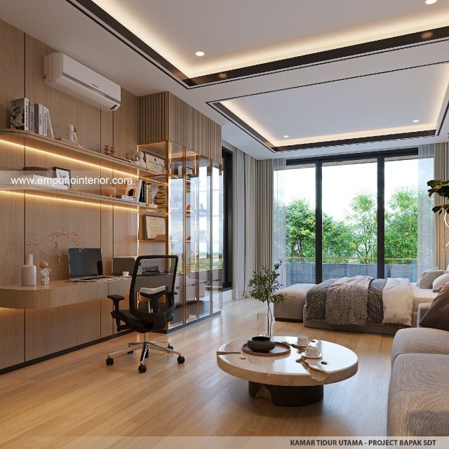 Desain Kamar Tidur Utama Rumah Modern 2 Lantai Bapak SDT di Solo