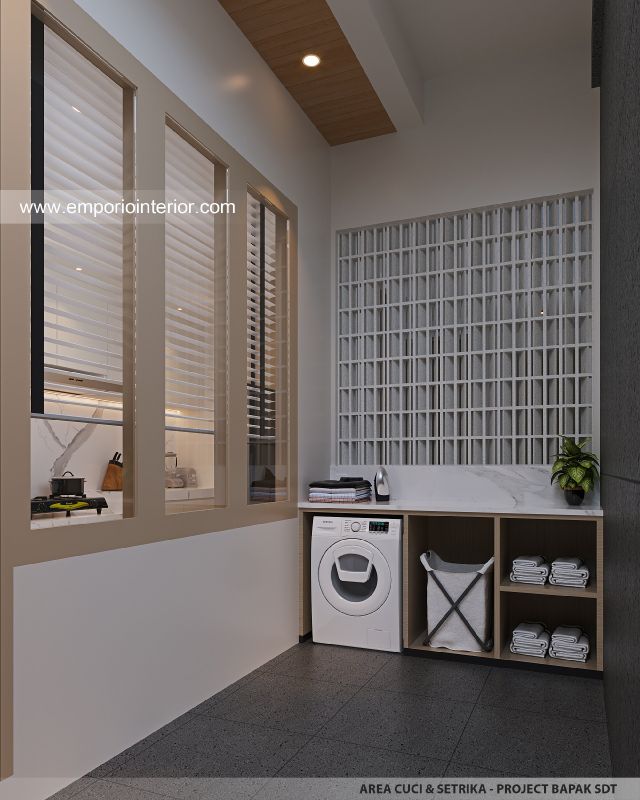 Desain Laundry Rumah Modern 2 Lantai Bapak SDT di Solo