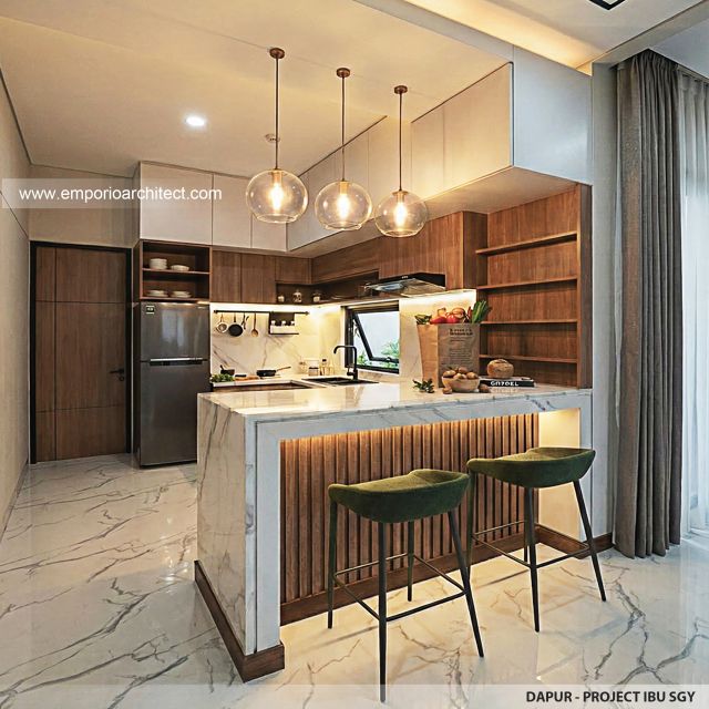 Desain Dapur Rumah Modern 2 Lantai Ibu SGY di Depok
