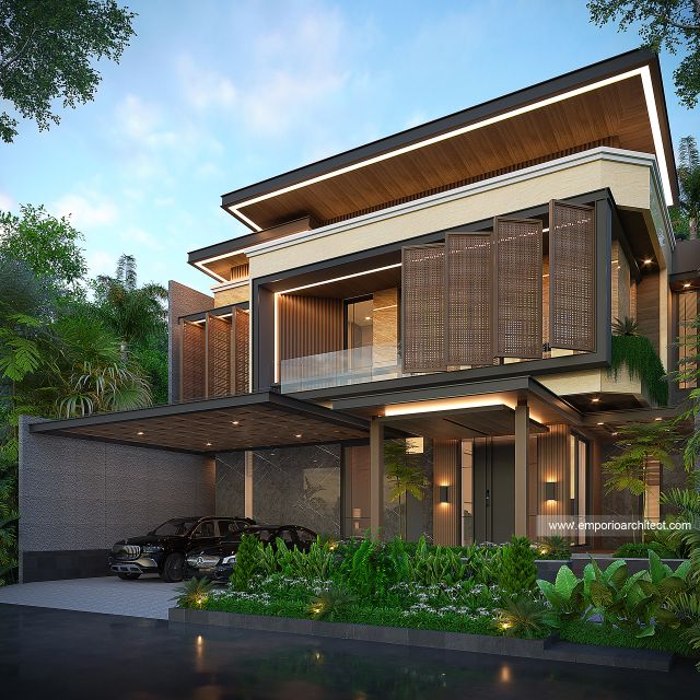 Desain Tampak Depan 3 Rumah Modern 2 Lantai Ibu SGY di Depok