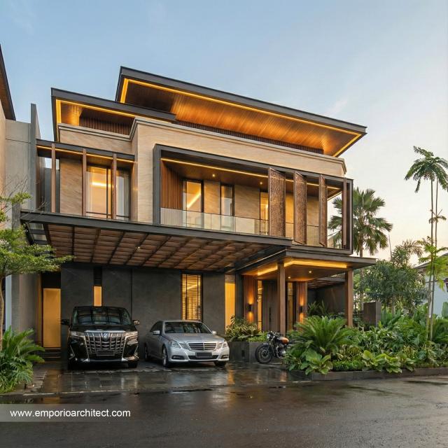 Desain Tampak Depan 3 Rumah Modern 2 Lantai Ibu SGY di Depok