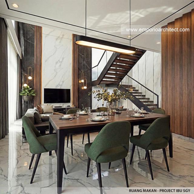 Desain Ruang Makan Rumah Modern 2 Lantai Ibu SGY di Depok