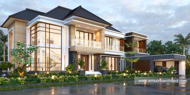 Desain Tampak Depan 2 Rumah Modern 2 Lantai Ibu LCY di Medan, Sumatera Utara