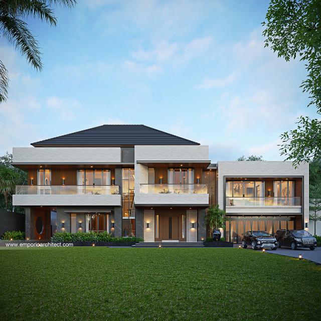 Desain Tampak Depan 3 Rumah Modern 2 Lantai Bapak BNN di Palembang