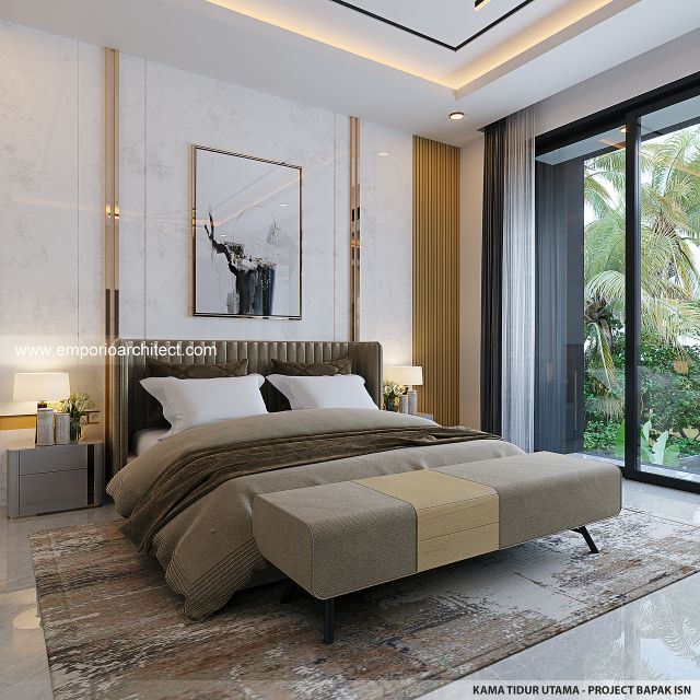 Desain Kamar Tidur Utama Rumah Modern 2 Lantai Bapak ISN di Pontianak