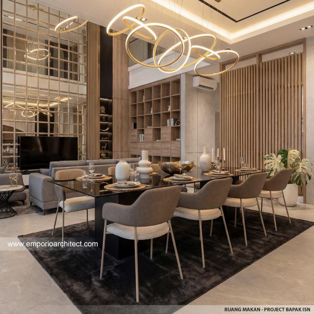 Desain Ruang Makan Rumah Modern 2 Lantai Bapak ISN di Pontianak