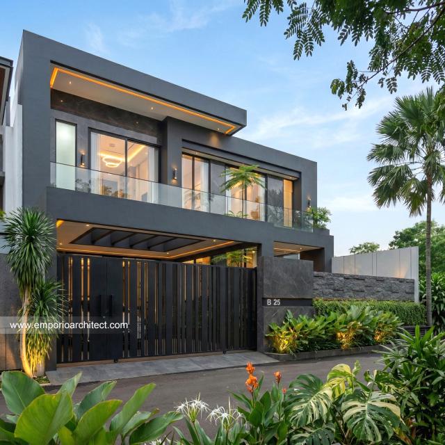 Desain Tampak Depan 3 Rumah Modern 2 Lantai Bapak ISN di Pontianak